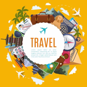 travel tourism label with attractions 1284 52995