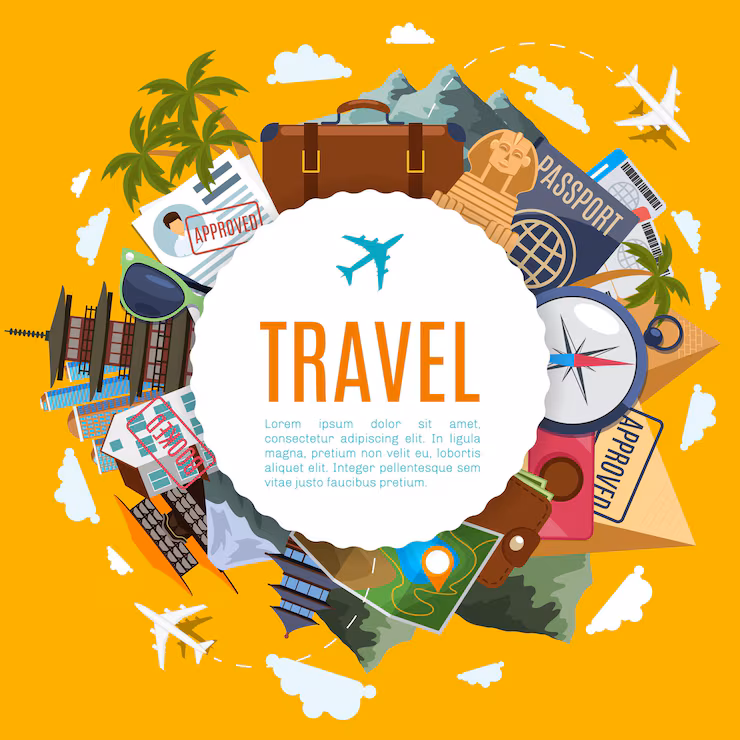 travel tourism label with attractions 1284 52995